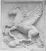 Pegasus over Niblett Hall door