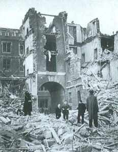 The remains of Crown Office Row after the air raid