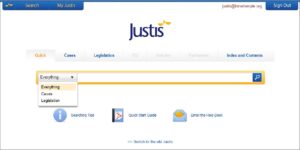 Justis Welcome screen