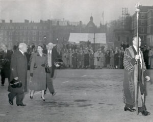 HM The Queen visits the Inner Temple to lay the foundation stone of the Hall, 1952
