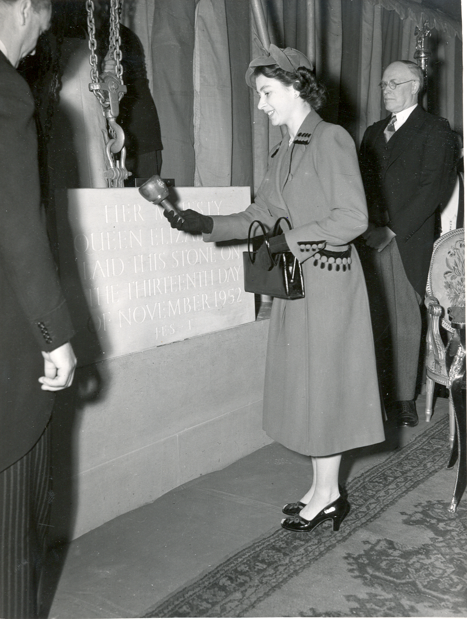 HM The Queen lays the foundation stone of the Hall, 1952