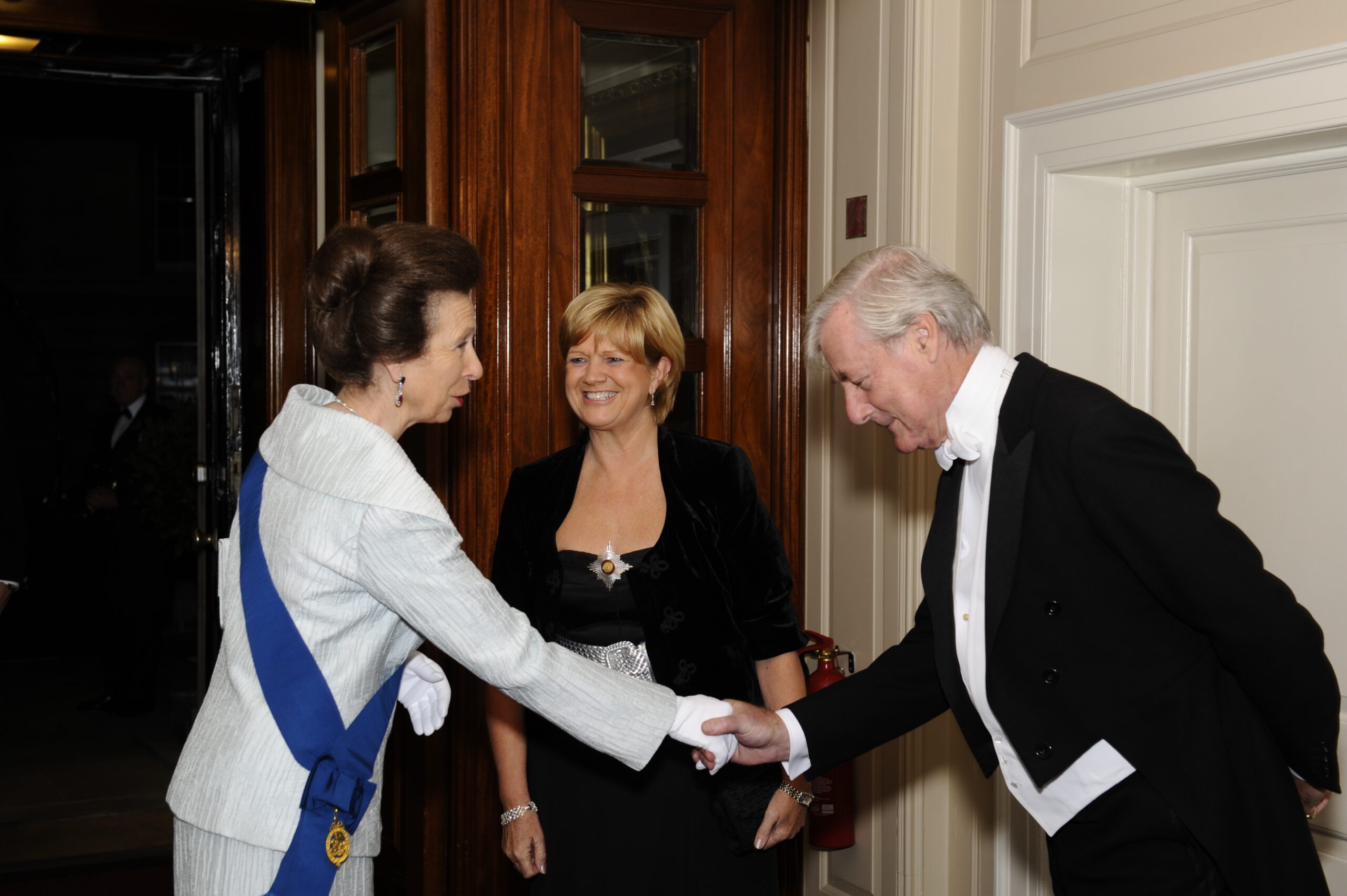 HRH The Princess Royal is introduced to Nigel Wilkinson QC by the Treasurer, The Rt Hon Dame Heather Hallett DBE (now Baroness Hallett), at Grand Day, November 2011