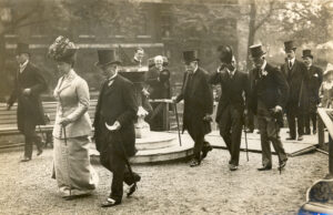 HM King George V and HM Queen Mary at the RHS Flower Show held in Inner Temple Garden, May 1911