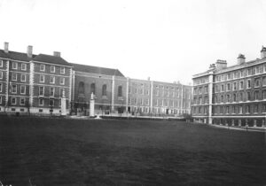 New Library, Hall & Treasury Building from the Garden, 1958