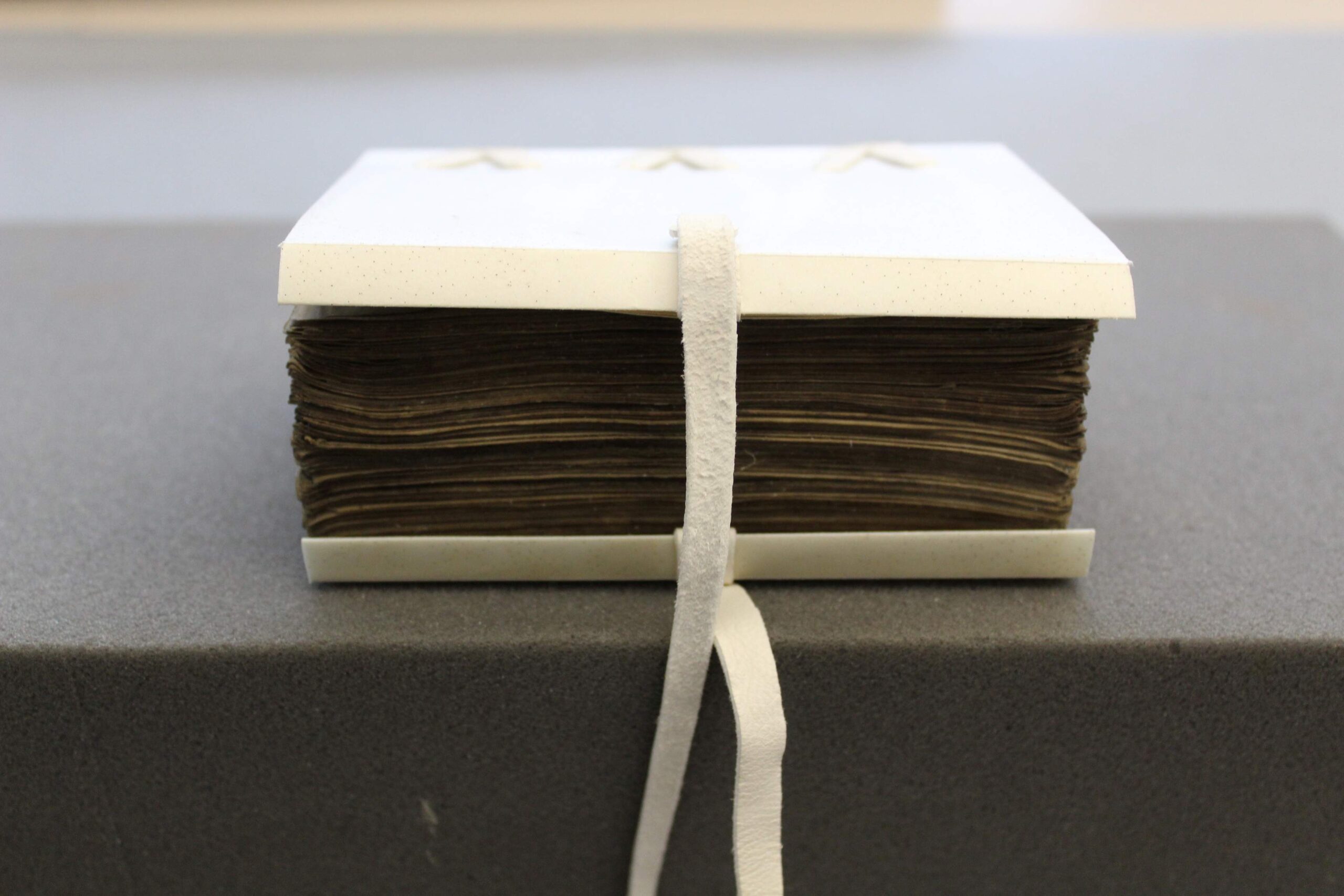 book showing the pages from the front