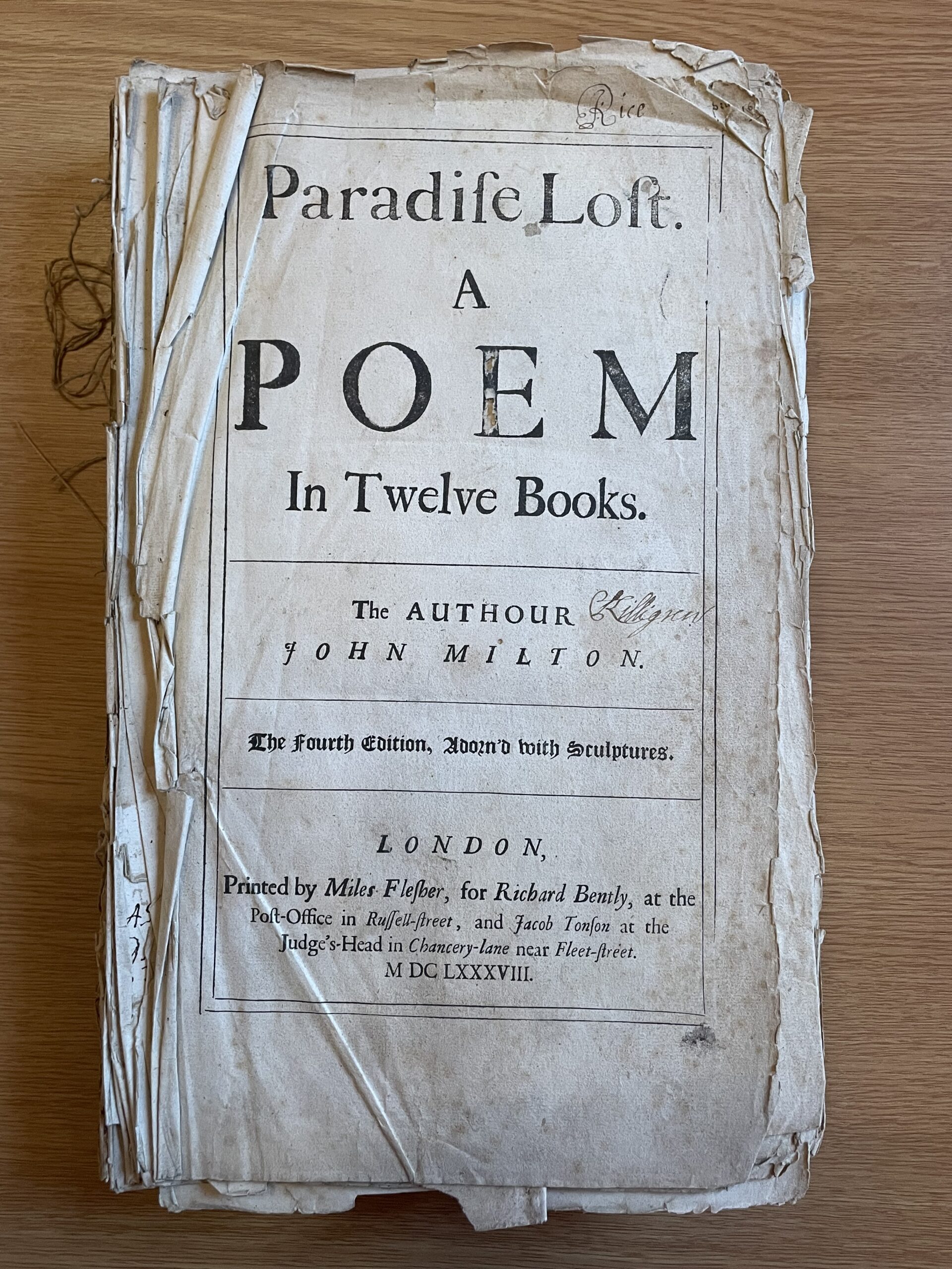 Paradise Lost 1688